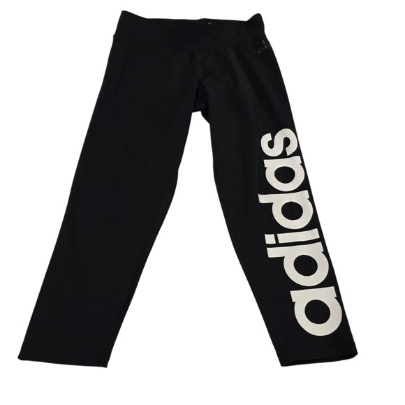 adidas Pants - Adidas Ankle Leggings Womens Black M Climalite Low Rise Stretch Logo Script